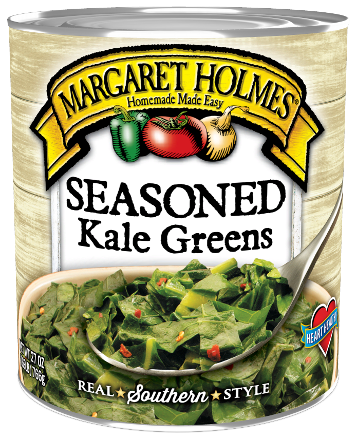 Can of Margaret Holmes Seasoned Kale Greens