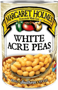 Can of Margaret Holmes White Acre Peas
