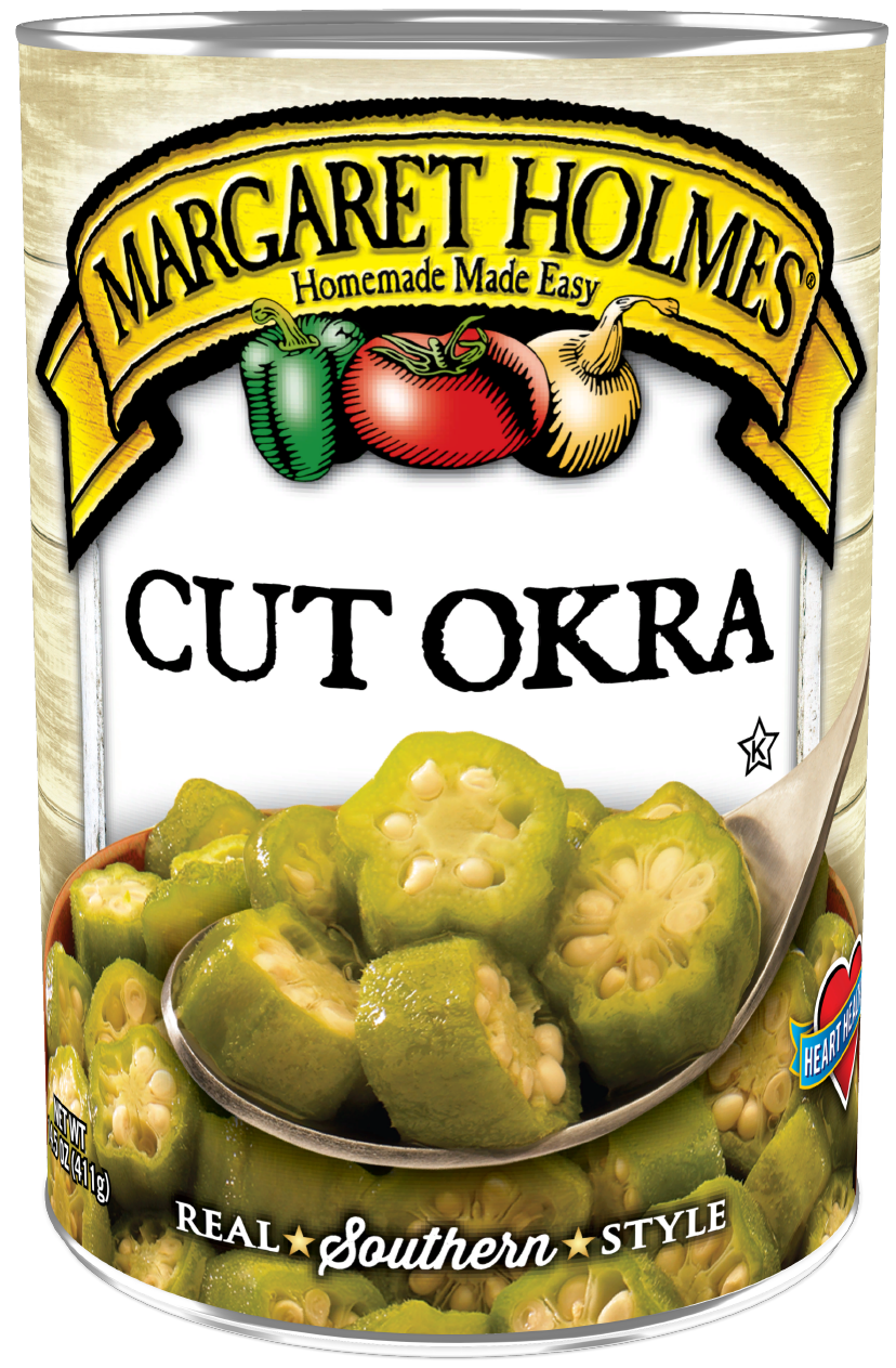 Can of Margaret Holmes Cut Okra
