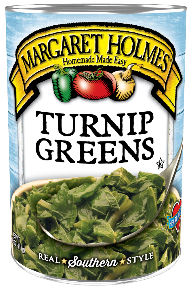 Can of Margaret Holmes Turnip Greens