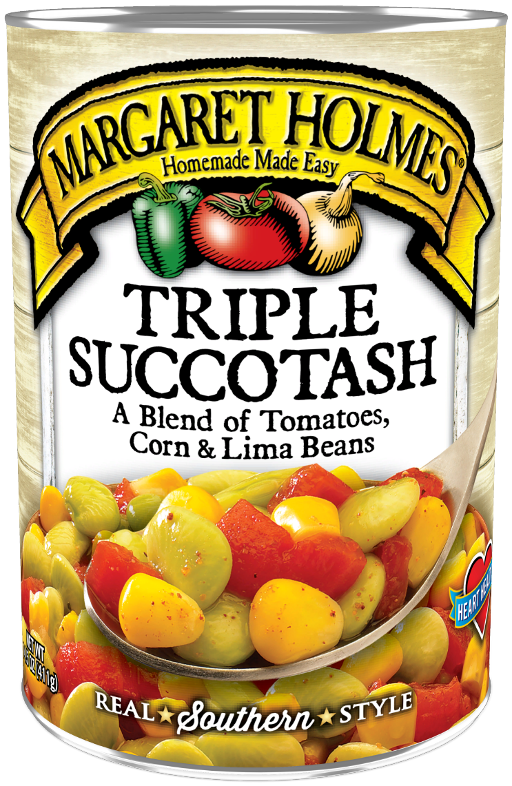 Can of Margaret Holmes Triple Succotash
