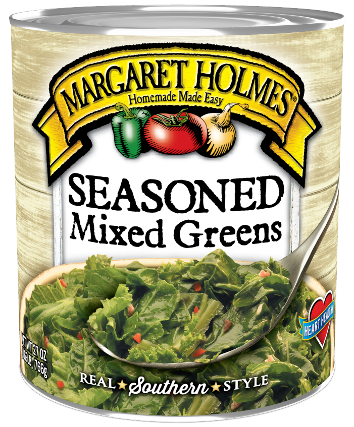 Can of Margaret Holmes Seasoned Mixed Greens