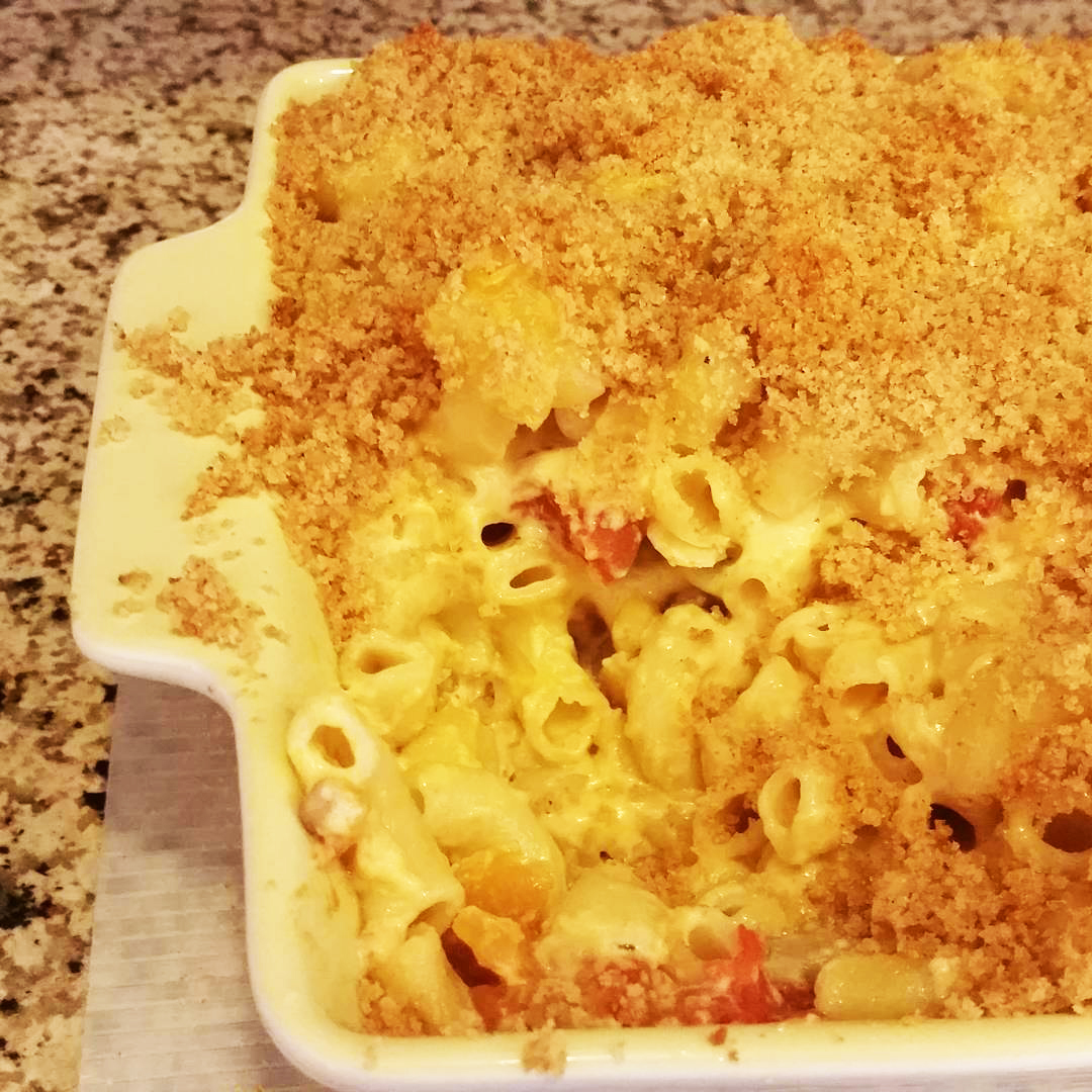 Low Country Spicy Veggie Macaroni & Cheese Bake