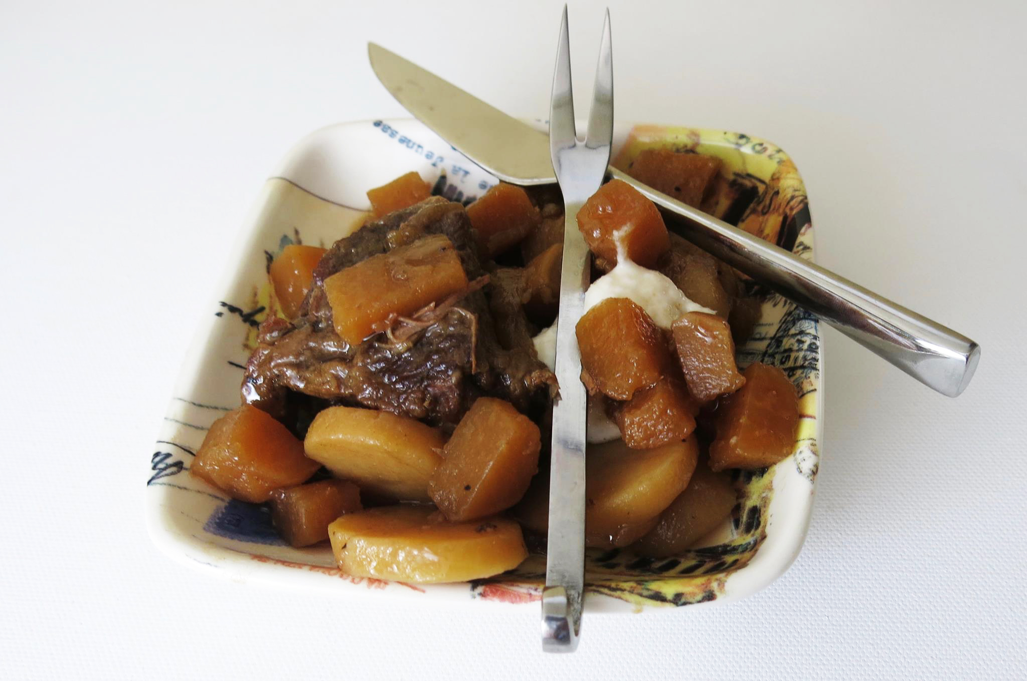 Slow Cooked Beef Pot Roast with Rutabagas