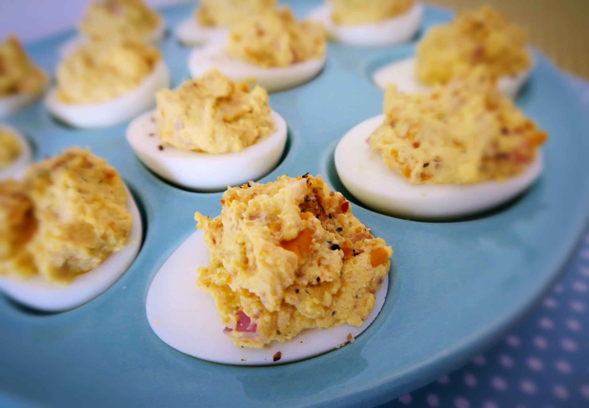 Yellow Squash Deviled Eggs