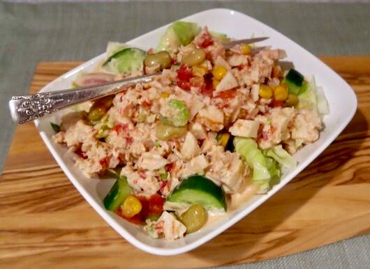 Mock Crab & Succotash Salad