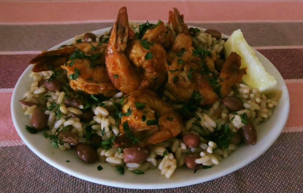 New Orleans BBQ Shrimp with Red Beans & Rice