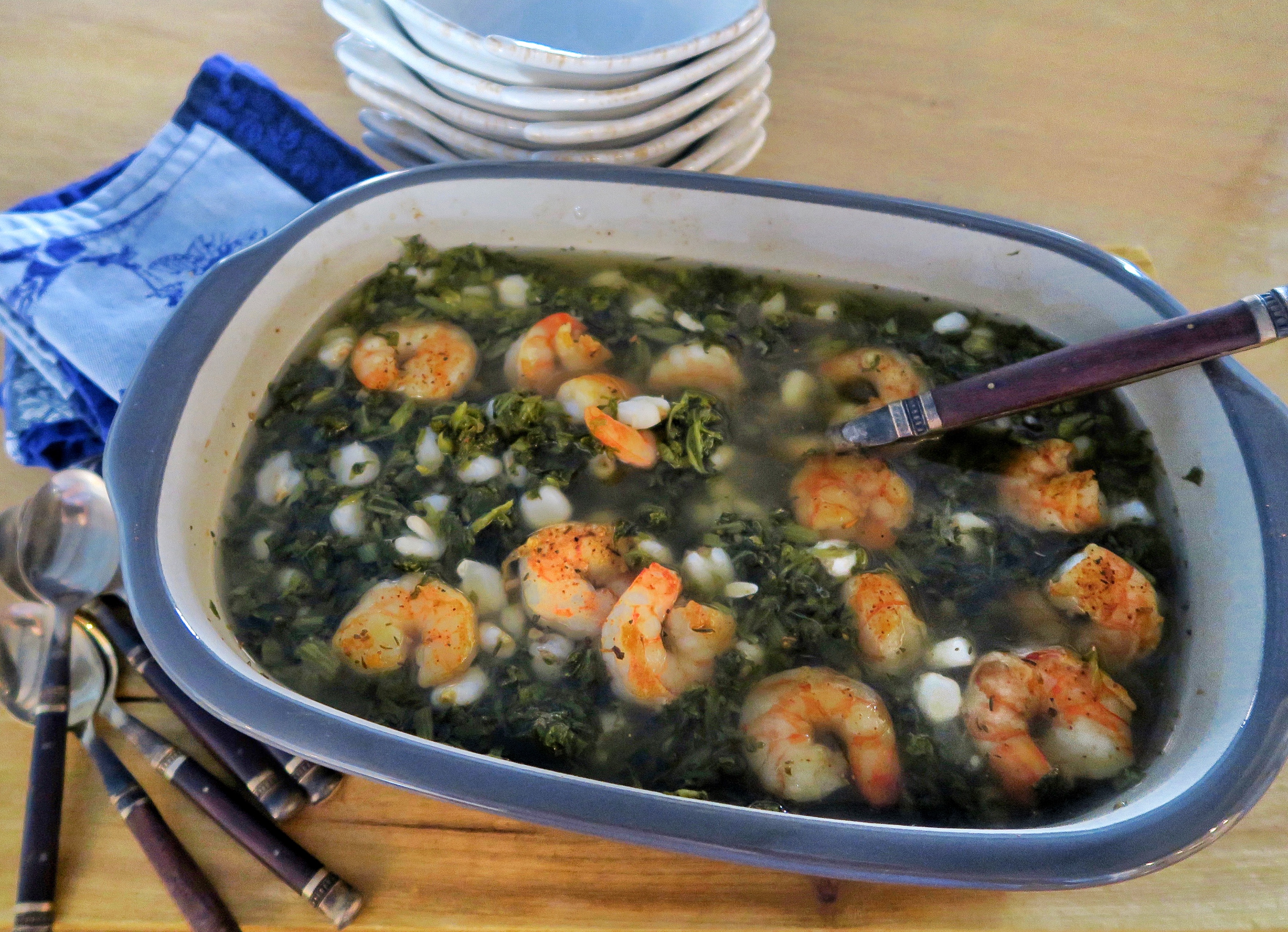 Mustard Green & Shrimp Soup