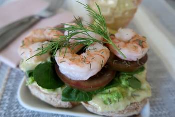 Mardi Gras Shrimp Toasts & Lemony Okra Mayo