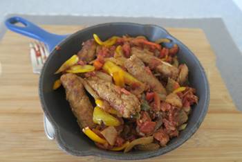 Sausage and Peppers with Tomatoes