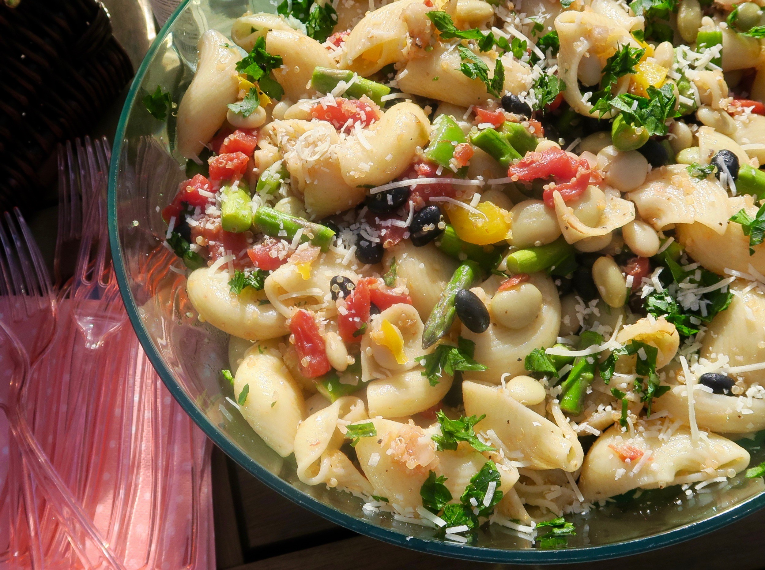 Pasta Salad with Asparagus, Beans and Quinoa