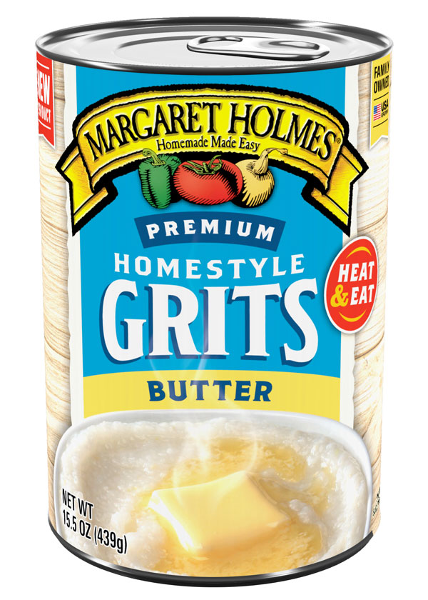 Can of Margaret Holmes Homestyle Butter Grits