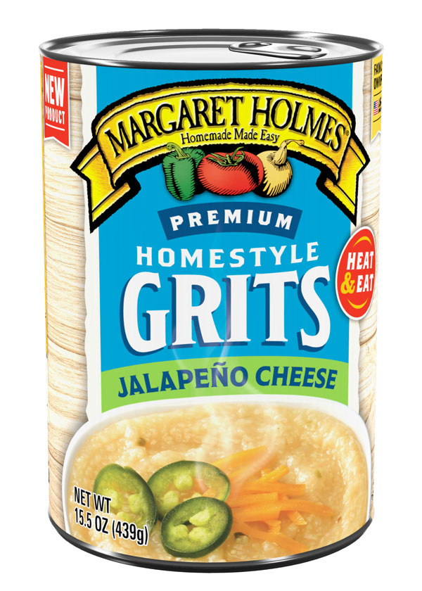 Can of Margaret Holmes Homestyle Jalapeño Cheese Grits